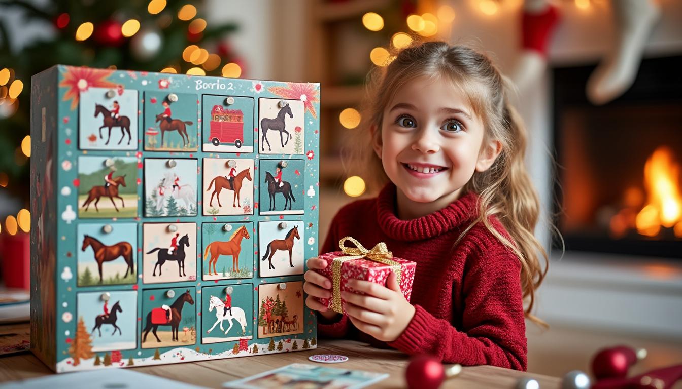 découvrez un calendrier de l’avent équitation pensé pour les passionnés, idéal pour émerveiller les enfants et leur offrir chaque jour une surprise autour de leur amour du cheval. un cadeau original pour patienter jusqu’à noël avec magie et aventure équestre.