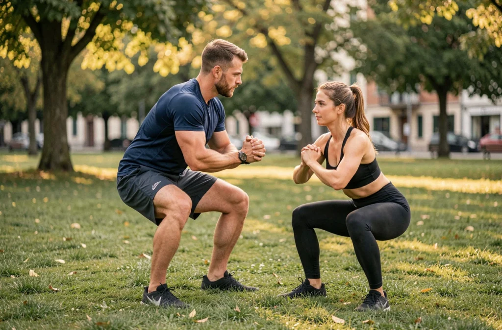 Bruno coach sportif personnel animant une séance de coaching en plein air à Grenoble